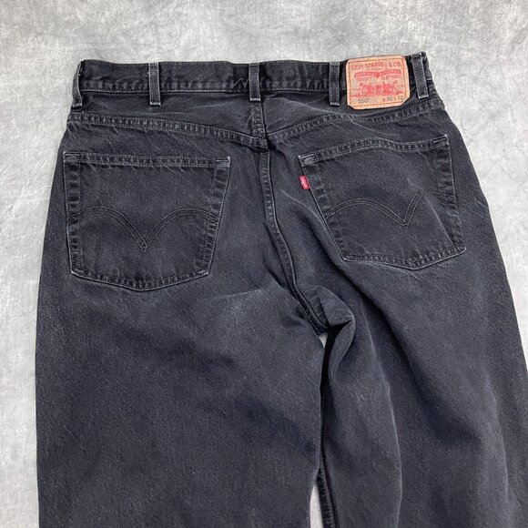 Levis 550 Jeans Men 38Wx32L ACT 36Wx31L Black Relaxed Straight Black Batwing VTG - Picture 11 of 13